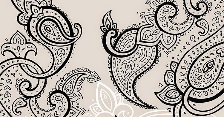 Gambar Hand Drawn Paisley Ornament Center Vector Premium 