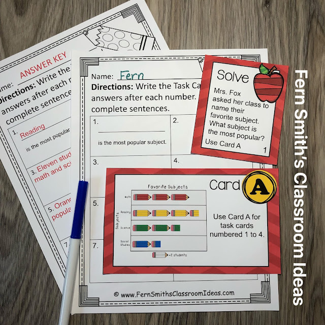 Click Here to Download this 3rd Grade Math Represent and Interpret Data Task Cards Bundle for Your Classroom's Math Center Today!