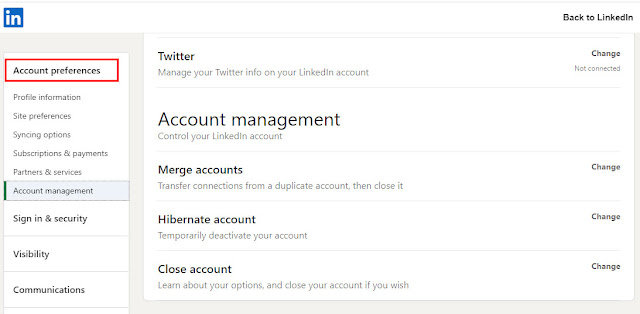 Select Account Preferences.