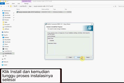 window instalasi mysql connector odbc