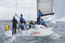 J/111 JXcentric sailing at Cowes downwind