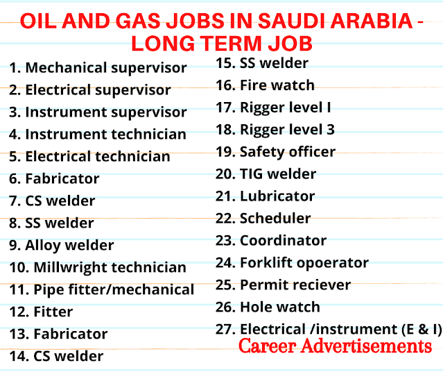 Oil and gas Jobs in Saudi Arabia 2022 - Long Term Job