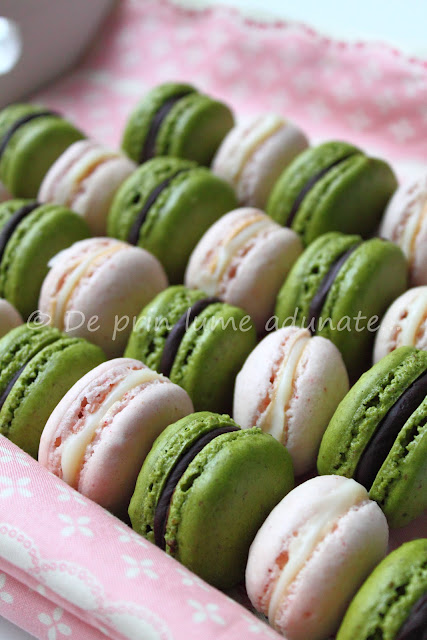 Articole culinare : Macarons cu ceai verde matcha/ Matcha green tea macarons