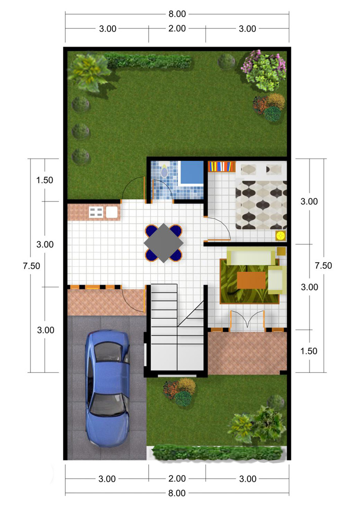 Indah Contoh Denah Rumah Sederhana