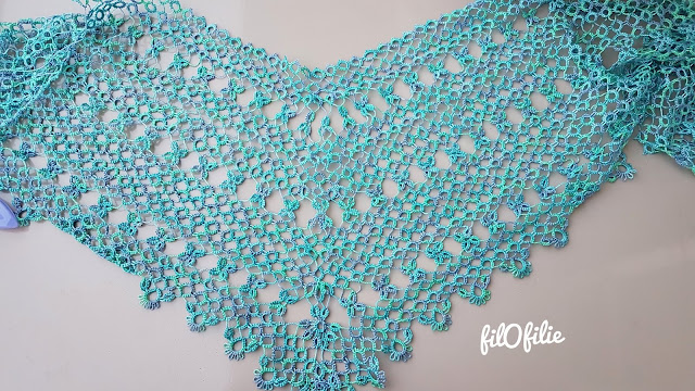 2e châle en frivolité, dentelle aux navettes