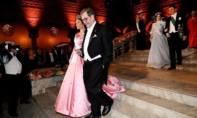 Crown Princess Victoria wore a v-neck gown by Camilla Thulin Princess Sofia's gown from Ida Lanto