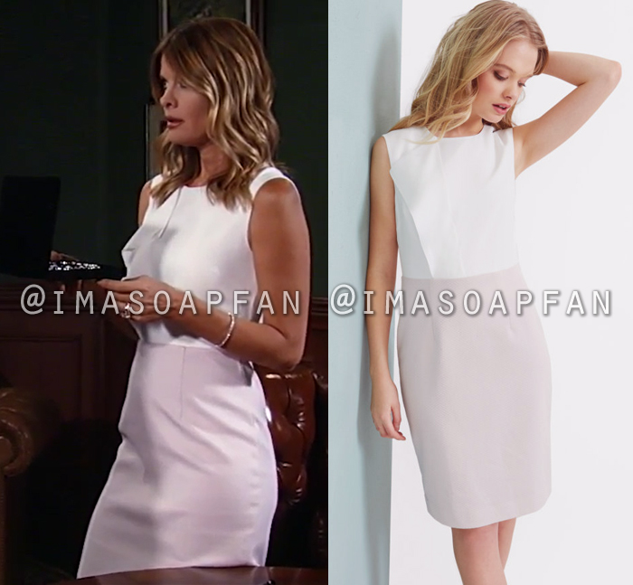 Nina Reeves, Michelle Stafford, Drape Detail White and Pink Dress, General Hospital, GH