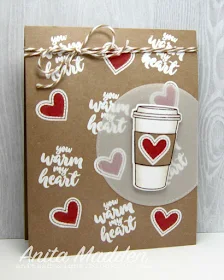 Sunny Studio Stamps: Mug Hugs You Warm My Heart Coffee Card by Anita Madden.