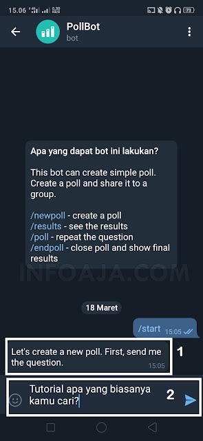 Cara membuat polling dari aplikasi telegram