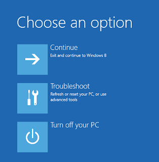 pilih menu troubleshoot