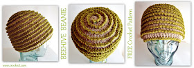 how to crochet, beehive beanie, spiral hats, surface crochet, free crochet patterns,