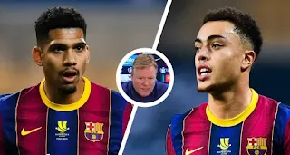 Barcelona boss Koeman refuses to rule Araujo out for PSG first leg tie