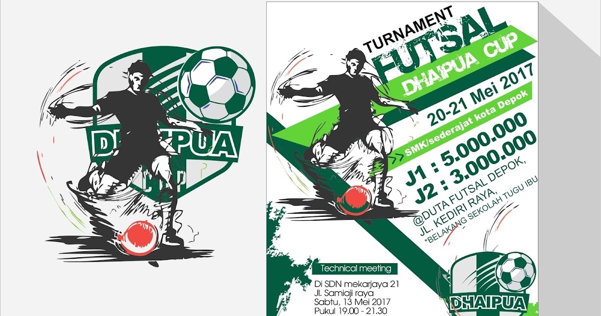 Free Template Brochure Tournament Futsal Ball  Guru Corel