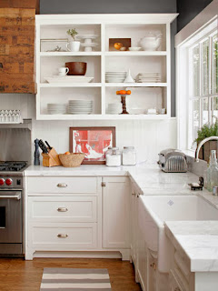 Open shelving in the kitchen