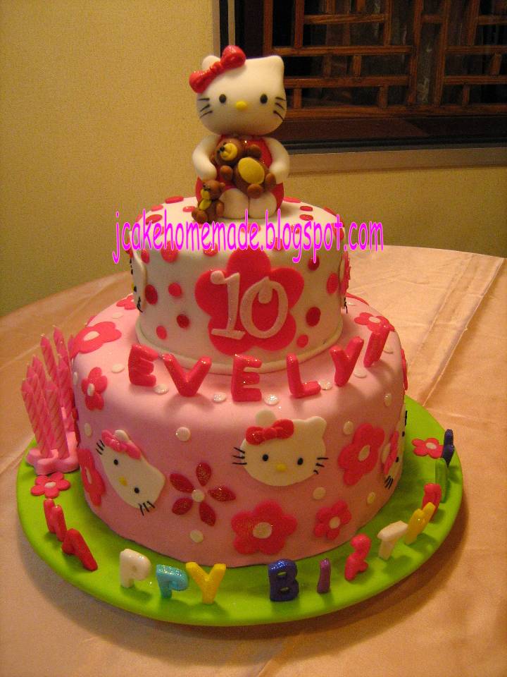 Hello Kitty birthday cake. Happy 10th birthday Evelyn