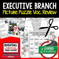 executive branch, Civics Test Prep, Civics Test Review, Civics Study Guide, Civics Interactive Notebook Inserts, Civics Picture Puzzles