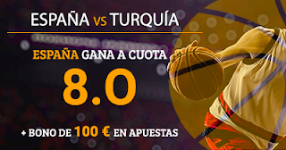 Paston Megacuota 8 Eurobasket: España vs Turquía + 100 euros 10 septiembre