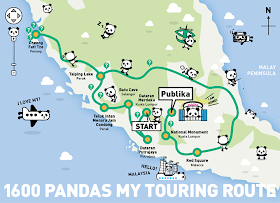 1600 Pandas World Tour in Malaysia route map, 1600 Pandas World Tour in Malaysia, 1600 Pandas route map