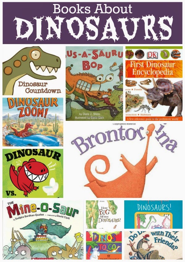 Children's book list about dinosaurs, with reviews. Choices for toddlers, preschoolers, and older children. Fiction and non-fiction.