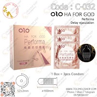 3Pcs OLO Hyaluronic Acid Ultra-thin Delay Performa Condom (HA FOR GOD) (Code : C-032)