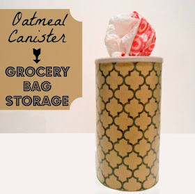 Oatmeal Canister to Grocery Bag Storage