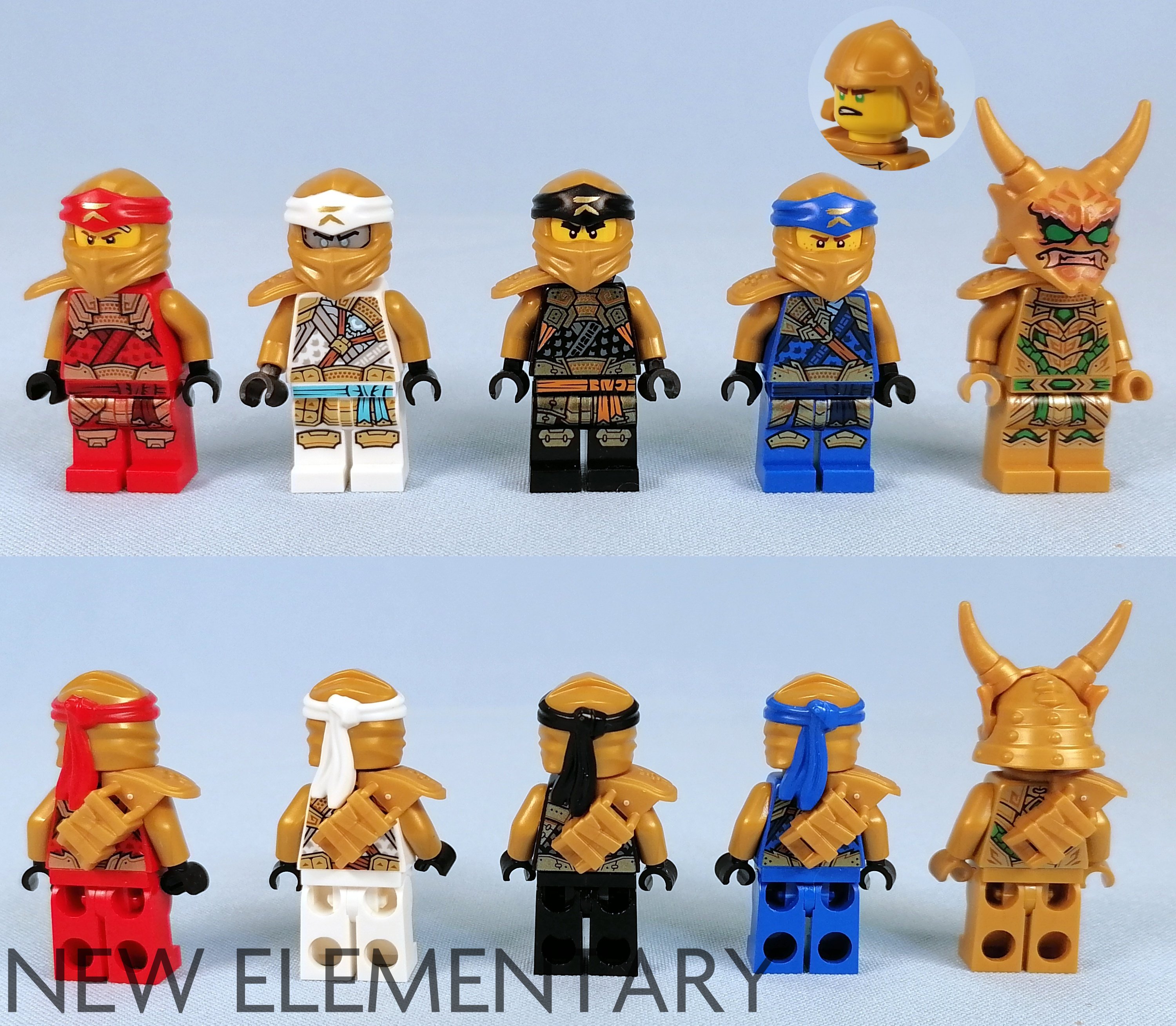 NEW Lego Ninjago Pearl GOLD NUNCHUCKS Blue Ninja Jay Minifig/Minifigure Weapon 