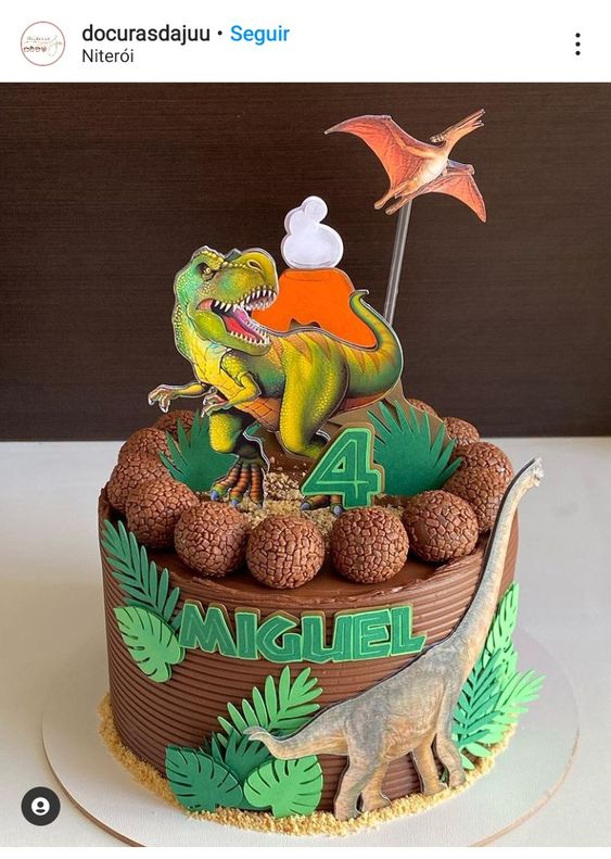 Topo de bolo para imprimir grátis infantil e adulto: Topo de bolo dinossauro