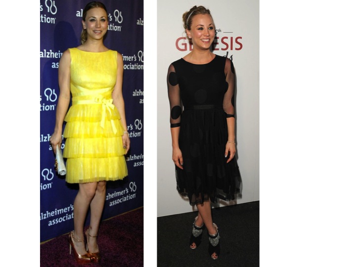 Kaley Cuoco in ASOS and Tadashi Shoji