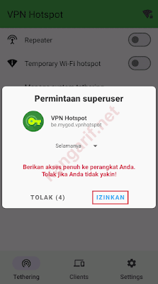 izinkan permintaan superuser