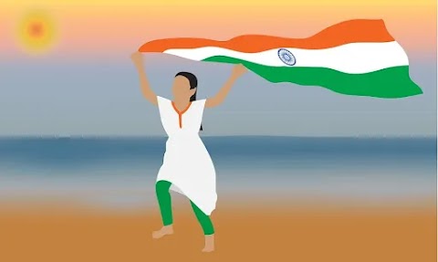 Girl With Indian Flag Images