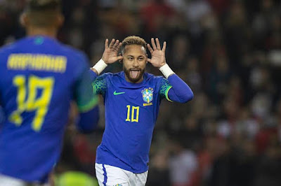 Neymar marca Brasil xTunisia Foto Lucas Figueiredo CBF