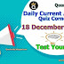 Daily Current Affairs Quiz - 18-December-2018