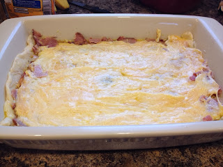 Cheesy Ham and Hashbrown Casserole. Easy enough for the kids to help. OneBlessedChicky.com