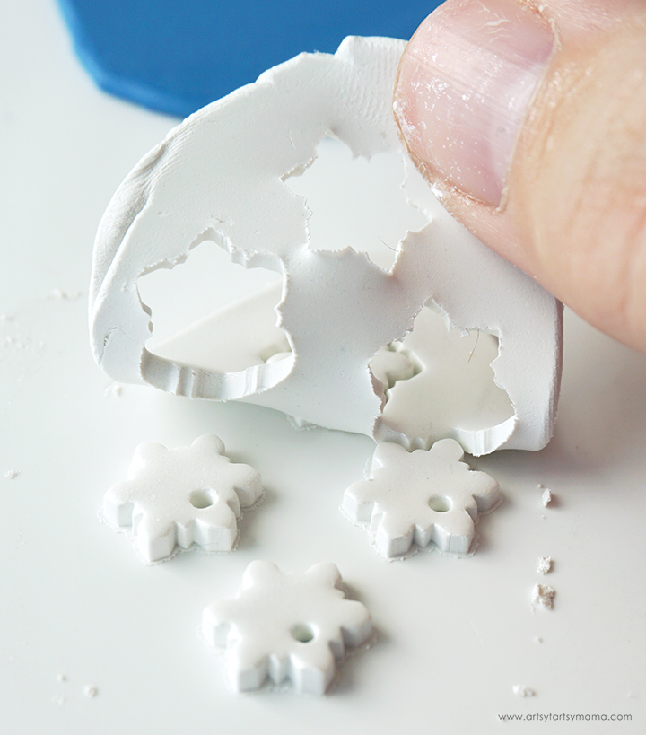 Polymer Clay Snowflake Silkscreen Earrings