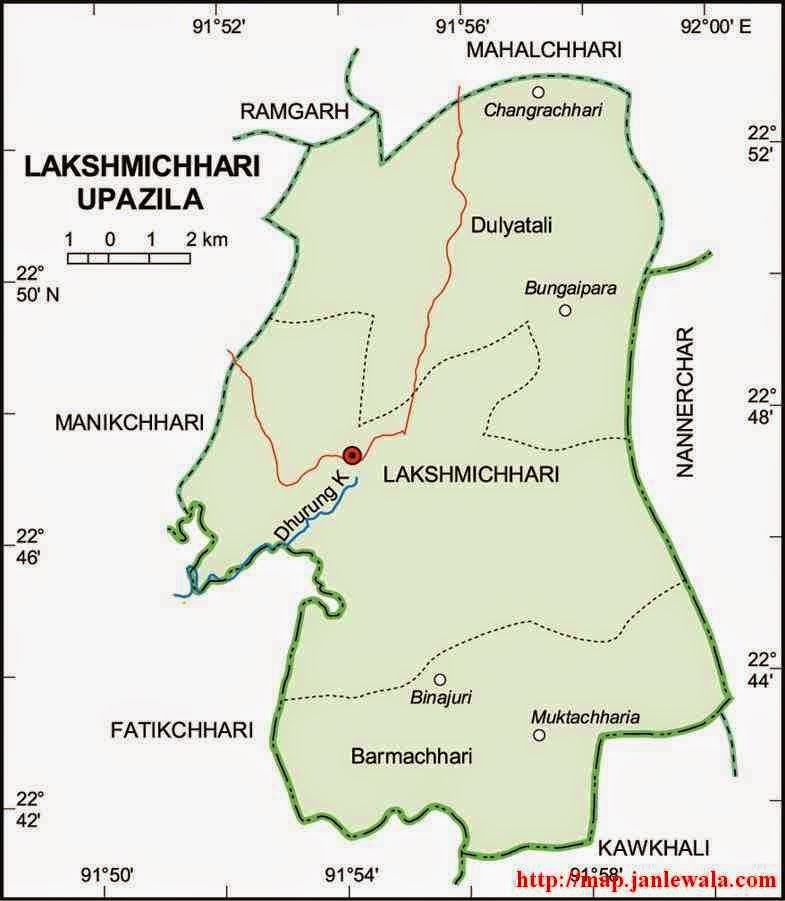 lakshmichhari upazila map of bangladesh