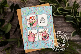 Sunny Studio Stamps: Hogs & Kisses Winter Holiday Themed Card by Eloise Blue