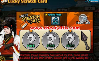 BUG Lucky Scratch Card Ninja Saga Oktober 2013