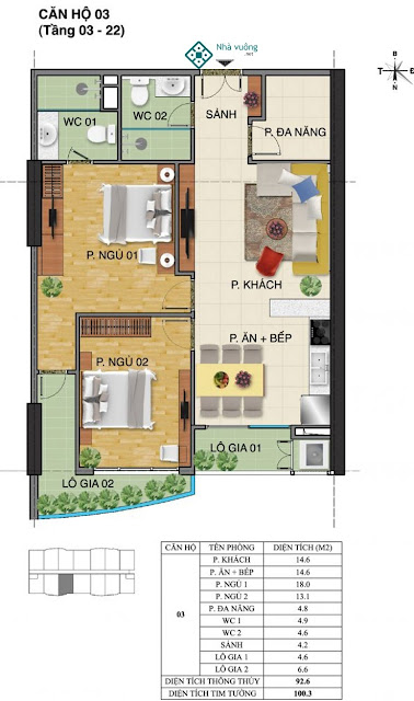 Căn hộ số 03 tòa Trường An- Tràng An Complex