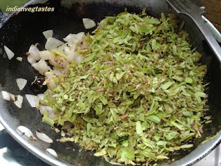 Add the Tamarind leaves to tadka