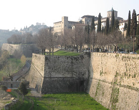 Bergamo's Città Alta is protected by an imposing wall built by the Venetians