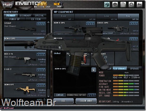 WolfTeam br nova arma, macete, cash