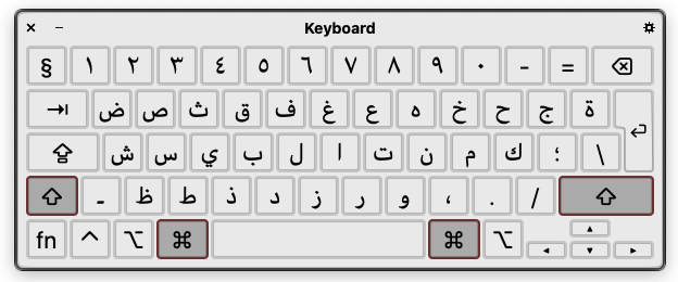 Arabic keyboard on a Mac