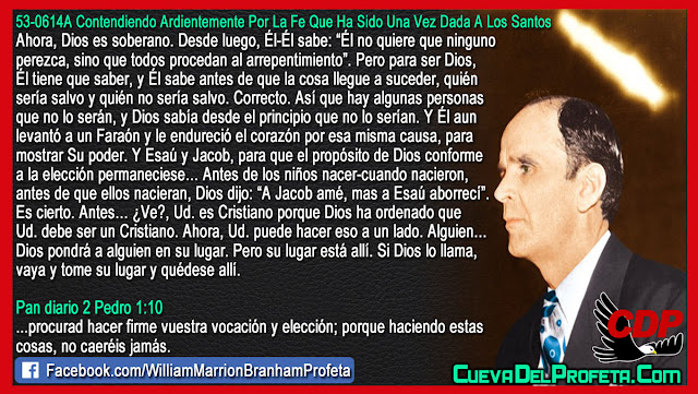 Usted es Cristiano porque Dios lo ha ordenado - Citas William Branham Mensajes