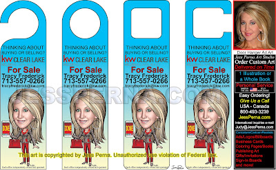 KW Door Hanger Advertising Caricature Illustrations