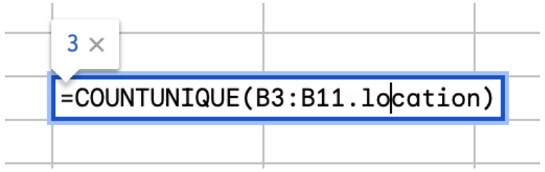 Exemple de formule d'extraction depuis une plage de chips de contact