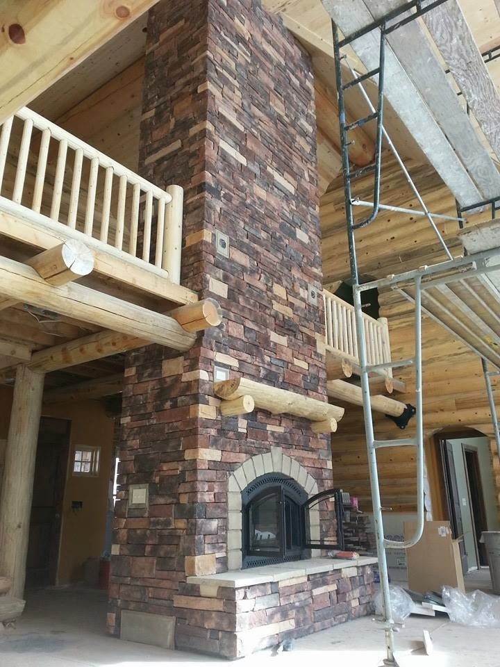 TwoStory Stone Fireplace