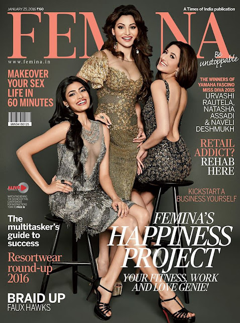 Urvashi Rautela, Natasha Assadi and Naveli Deshmukh on Femina Magazine Cover 2015