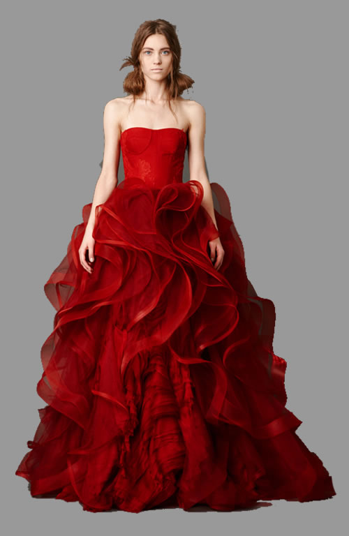 Vera Wang 2013 Red bridal Gowns