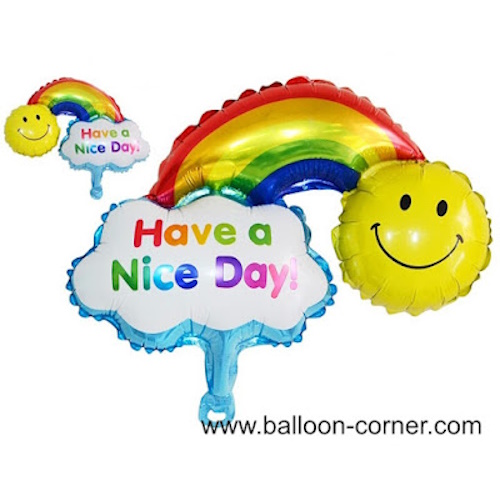 Balon Foil HAVE A NICE DAY & HAPPY BIRTHDAY / Balon Foil Awan Rainbow