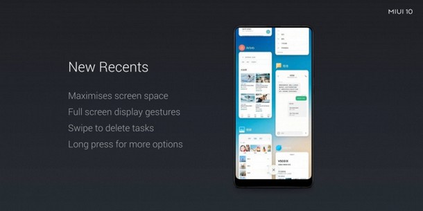 MIUI 10 New Recents Apps